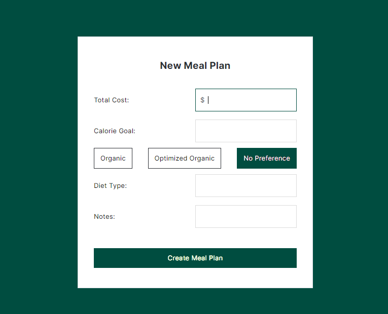 MealGen Form